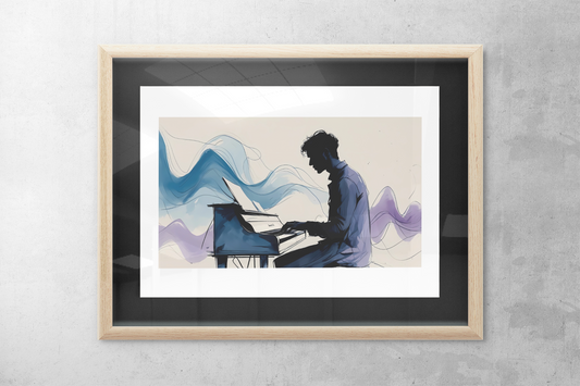 Abstract Piano Player Wall Art