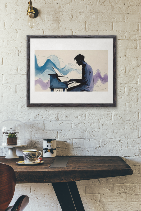 Abstract Piano Player Wall Art