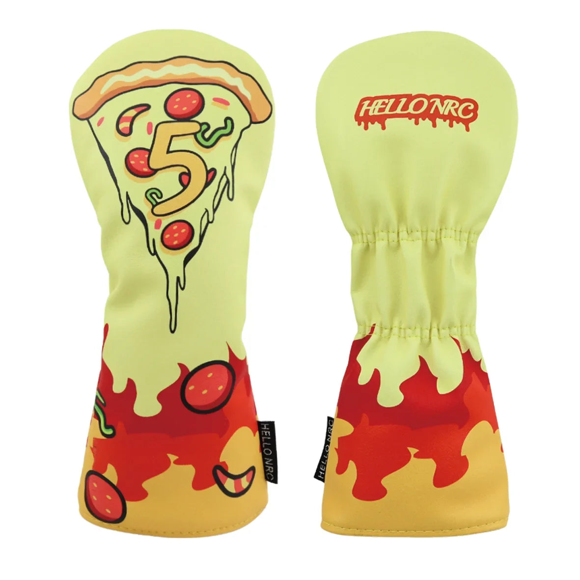 Pizza Golf Club Headcover Driver Fairway Hybrid Head Cover PU Leather Lined