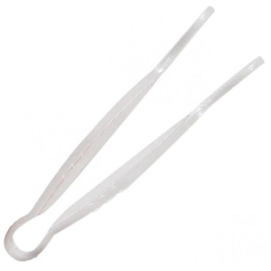 Polycarbonate White Flat Grip Tongs 229mm