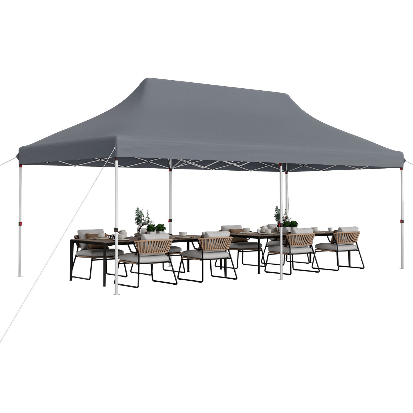 300 x 600 cm Pop-up Canopy Tent with Carrying Bag-Black
