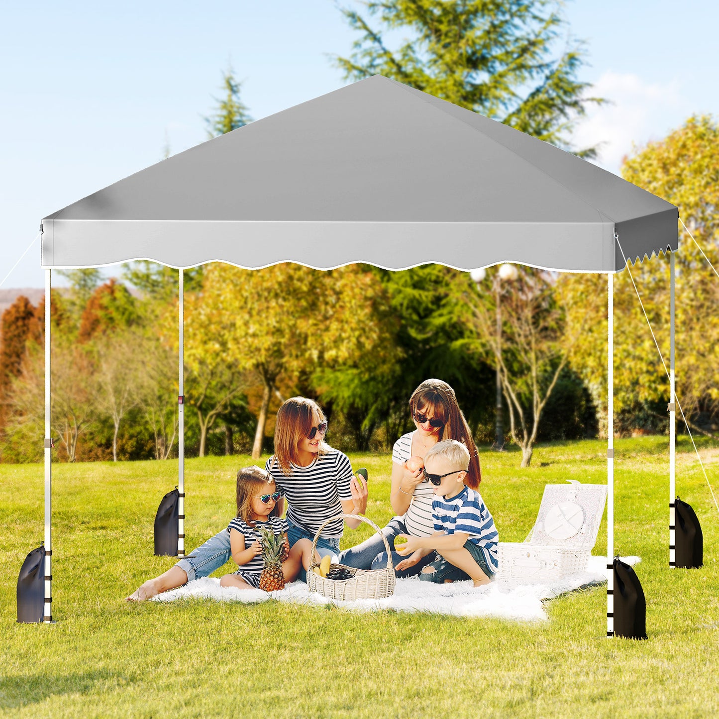300 x 300 cm Pop up Canopy Tent with Wheeled Bag-Blue
