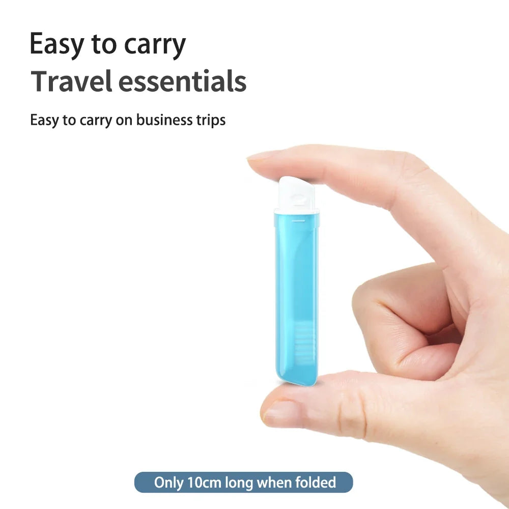 Portable Folding Travel Toothbrush for Adults - Compact Tooth Brush for Travel and Daily Use