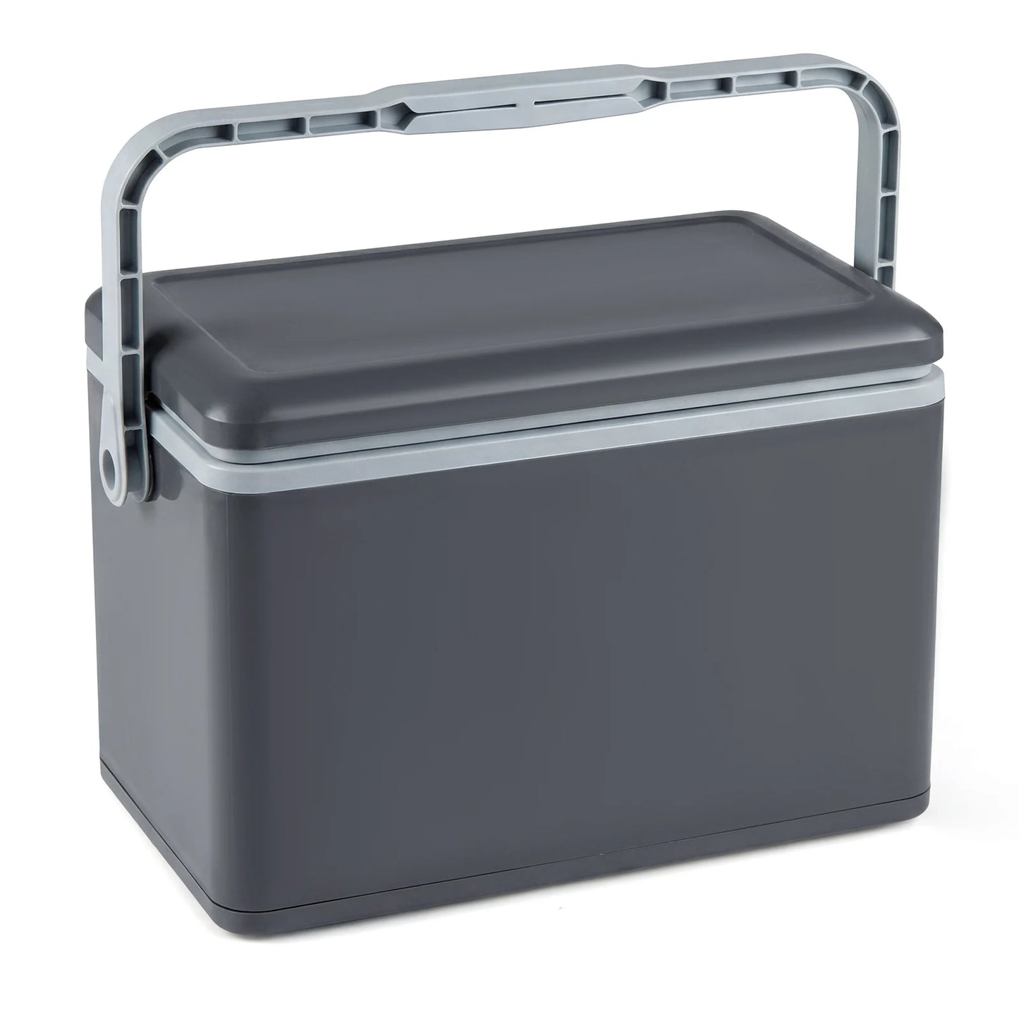 Portable Hard Cooler 12 L Injection Molded Insulated Ice Chest with Easy-Grip Handle-Grey