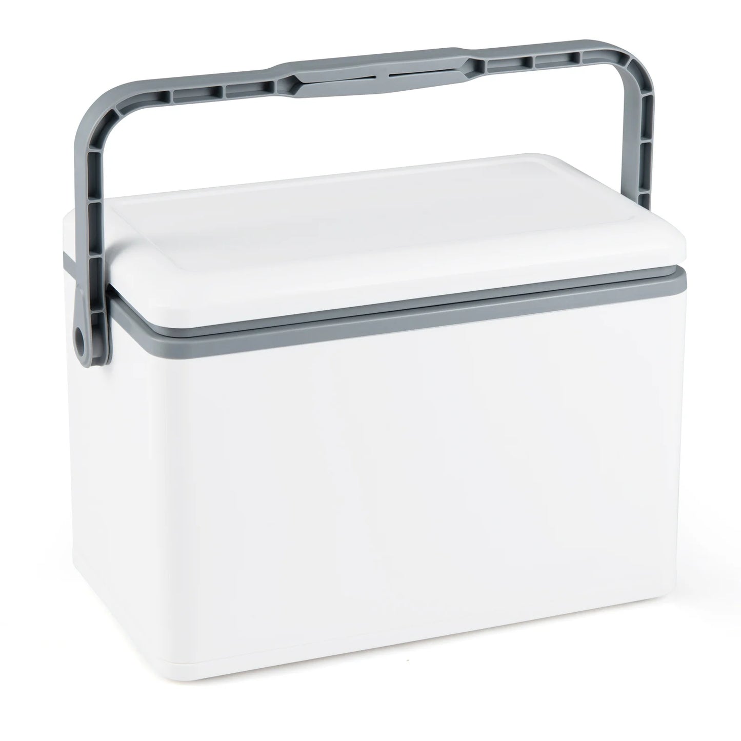 Portable Hard Cooler 12 L Injection Molded Insulated Ice Chest with Easy-Grip Handle-Grey