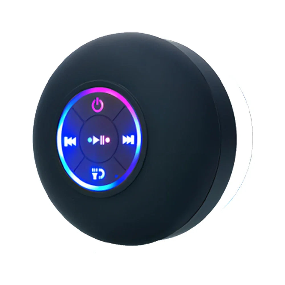 Portable Waterproof Bluetooth Speaker - LED, Suction Cup, Mini Wireless Shower & Outdoor Speaker