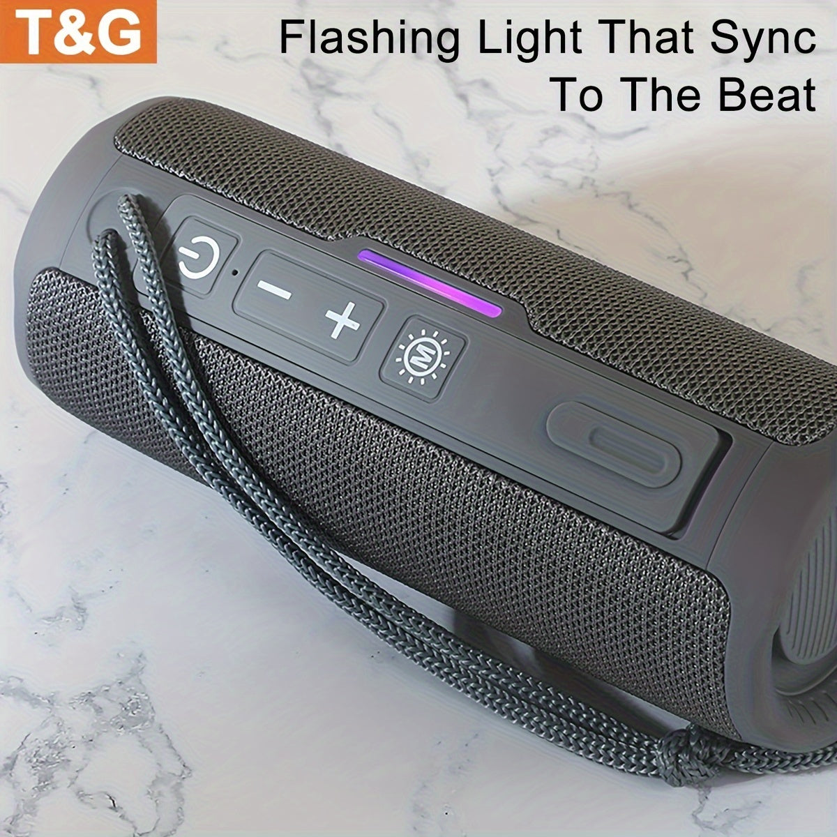 Portable Wireless Bluetooth Speaker with LED Light - Built-in Mic, Surround Sound