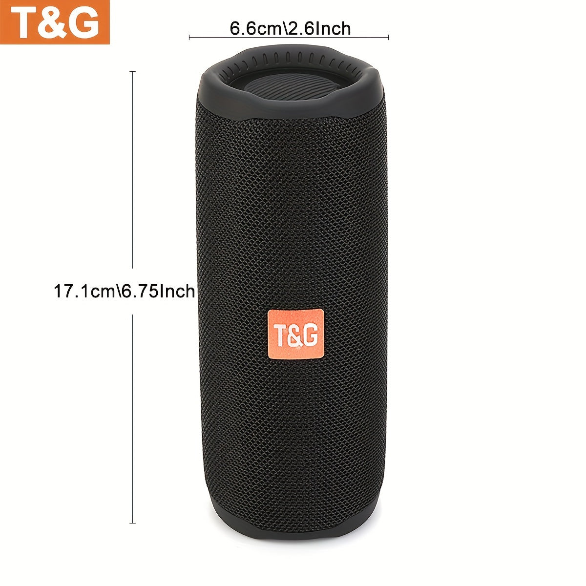 Portable Wireless Bluetooth Speaker with LED Light - Built-in Mic, Surround Sound