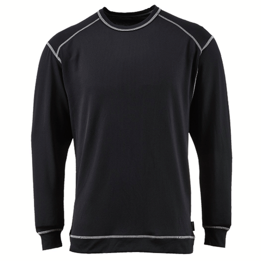 Portwest B153 Base Pro Antibacterial Long Sleeve Top Black Large