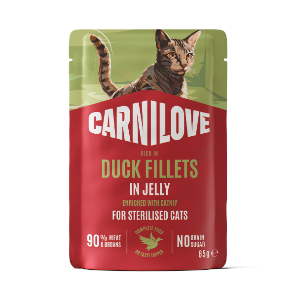 Carnilove Jelly Duck with Catnip Cat Pouch 24 x 85g