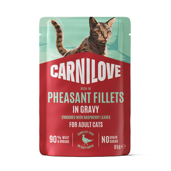 Carnilove Gravy Pheasant with Raspberry Leaves Cat Pouch 24 x 85g