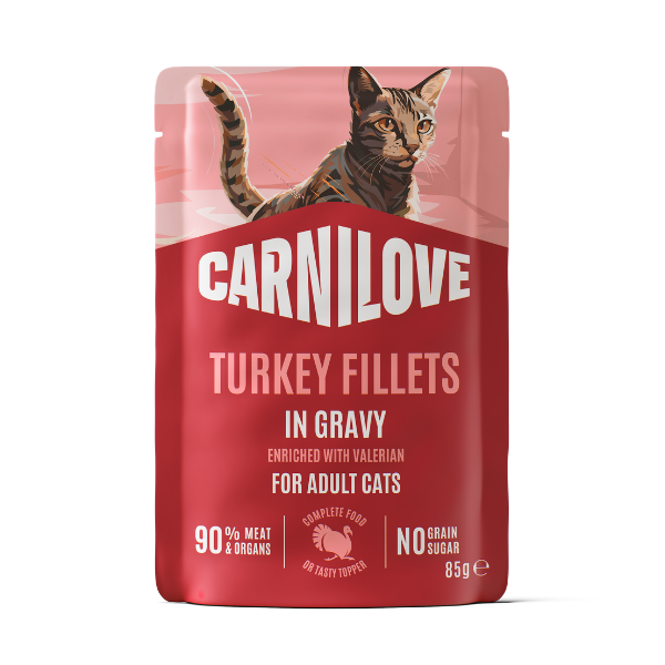 Carnilove Gravy Turkey with Valerian Cat Pouch 24 x 85g