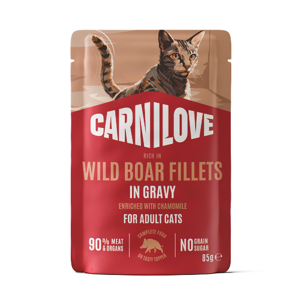 Carnilove Gravy Wild Boar with Chamomile Cat Pouch 24 x 85g