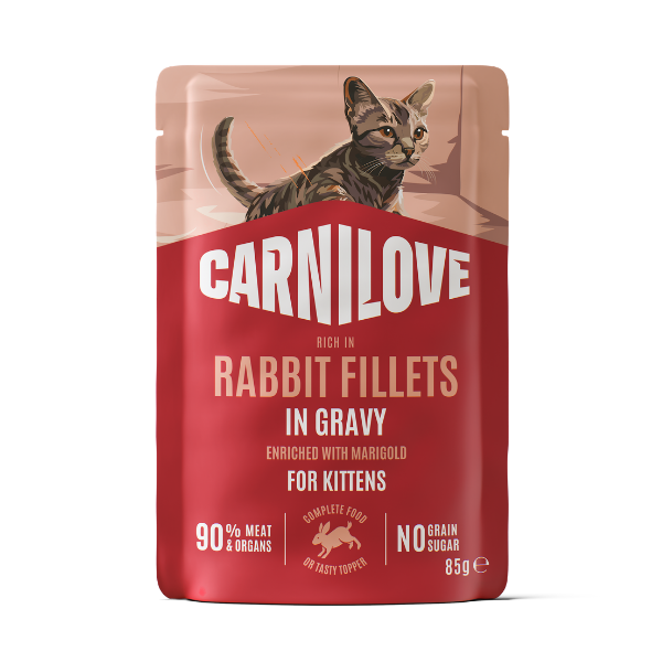 Carnilove Gravy Rabbit with Marigold Kitten Pouch 24 x 85g