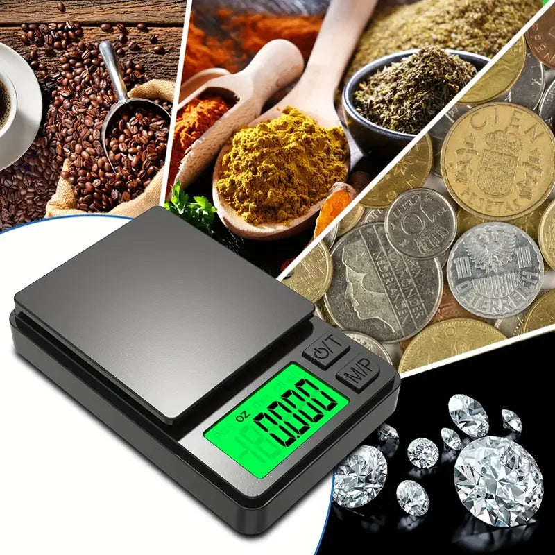 Precision Digital Pocket Scale - Mini Gram Scale for Jewellery, Food with Backlit LCD Display - Portable Travel Scale