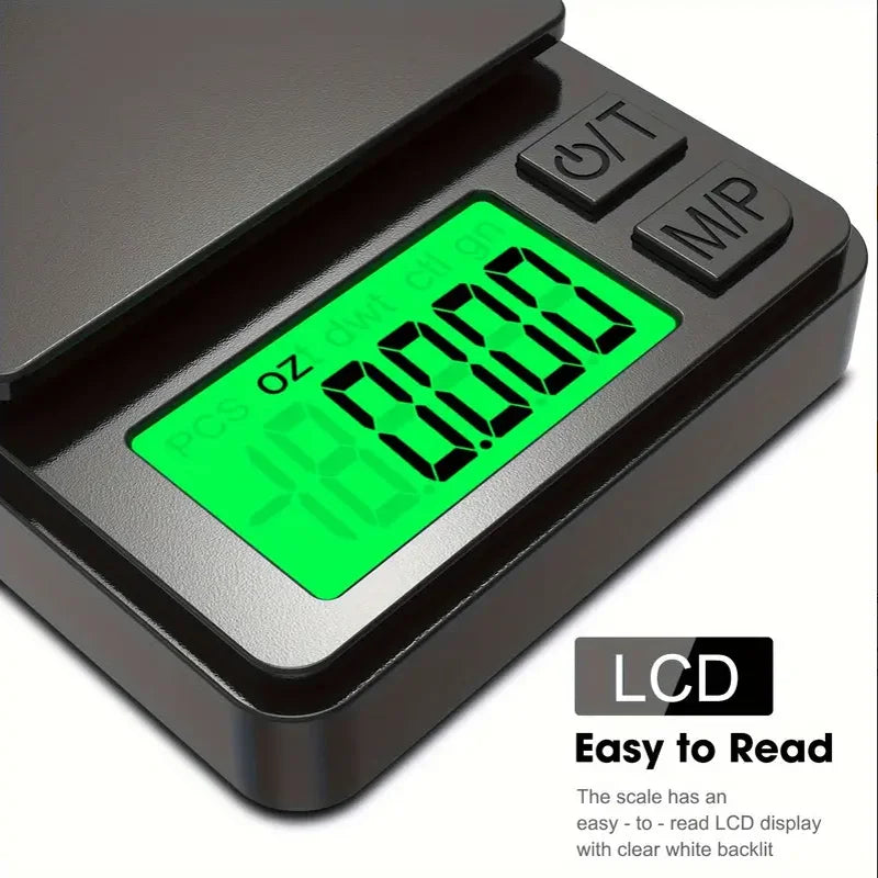 Precision Digital Pocket Scale - Mini Gram Scale for Jewellery, Food with Backlit LCD Display - Portable Travel Scale