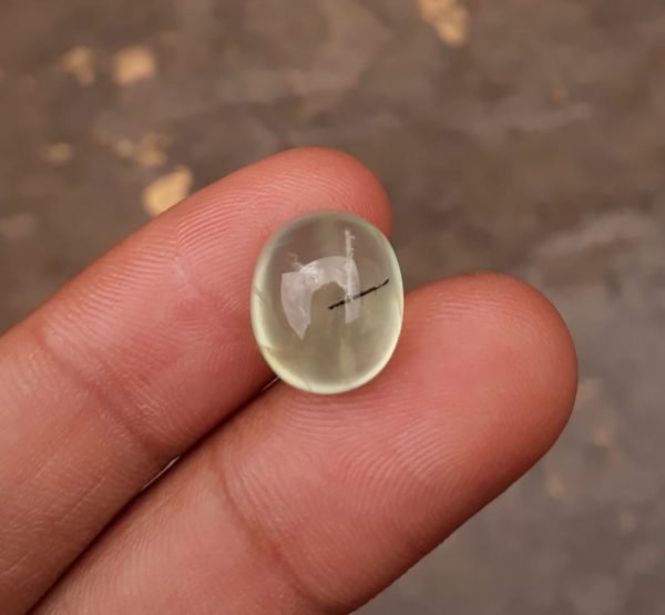 12.3ct Prehnite Cabochon - Rutile Prehnite - also called Grape Jade, Green Moonstone - 14x12mm