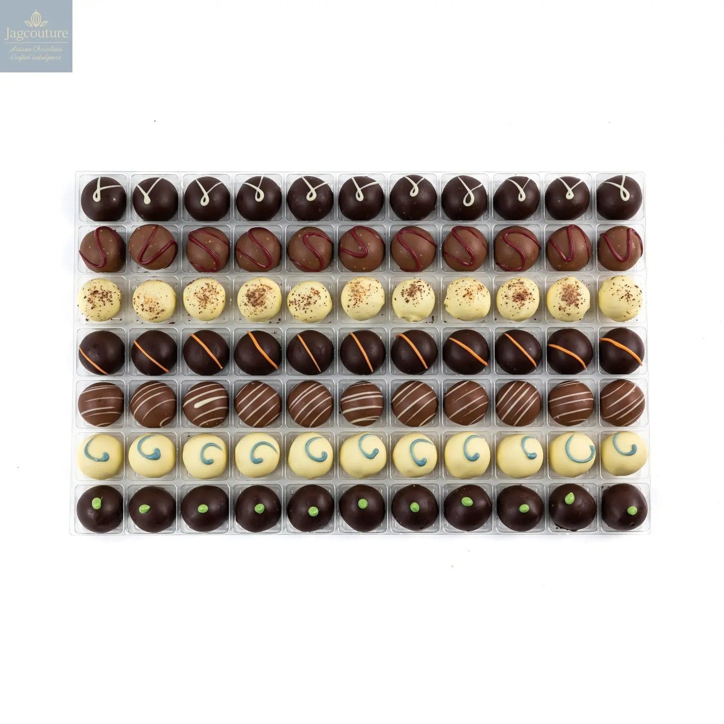 Premium English Truffle Selection - gin & lime, blueberry & balsamic, champagne, Buck's fizz, cappuccino, cherry bakewell, apricot & amaretto