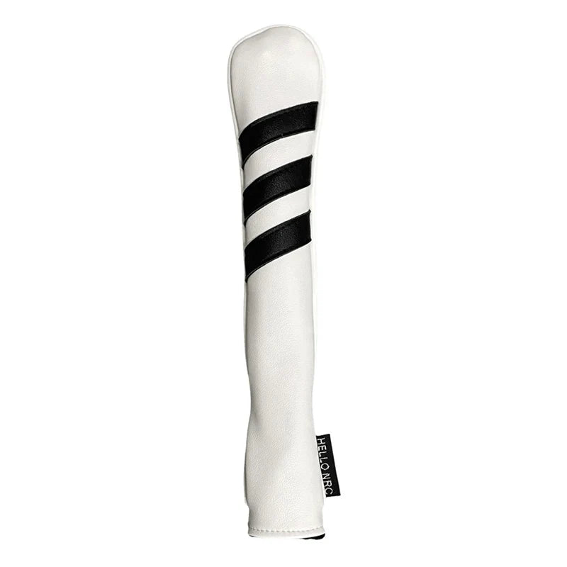 Striped Golf Headcovers PU Leather Driver Fairway Hybrid Waterproof Head Covers