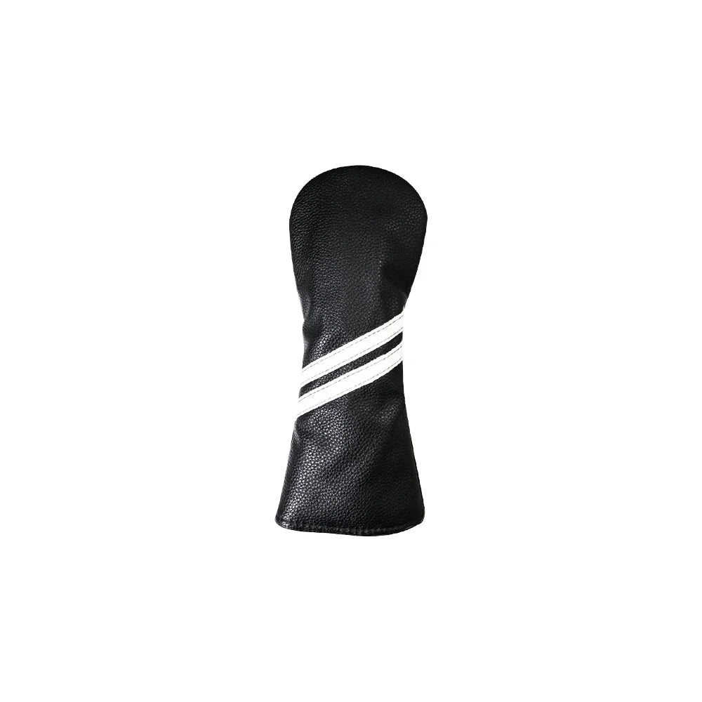Striped Golf Headcovers PU Leather Driver Fairway Hybrid Waterproof Head Covers