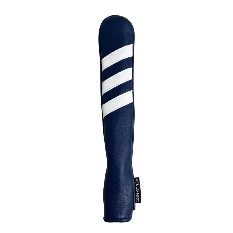 Striped Golf Headcovers PU Leather Driver Fairway Hybrid Waterproof Head Covers
