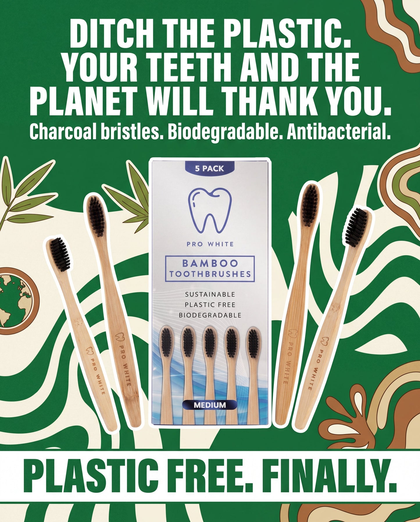 Multipack Bamboo Toothbrushes