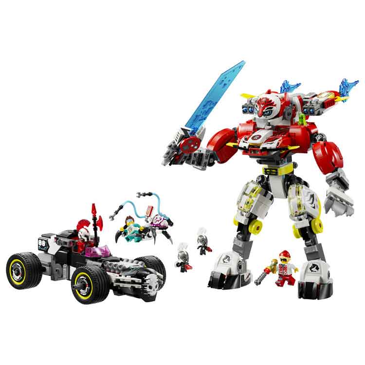 LEGO 71497 Cooper's Tiger Mech & Zero's Hot Rod Car