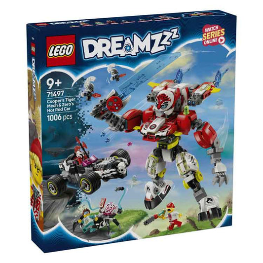 LEGO 71497 Cooper's Tiger Mech & Zero's Hot Rod Car