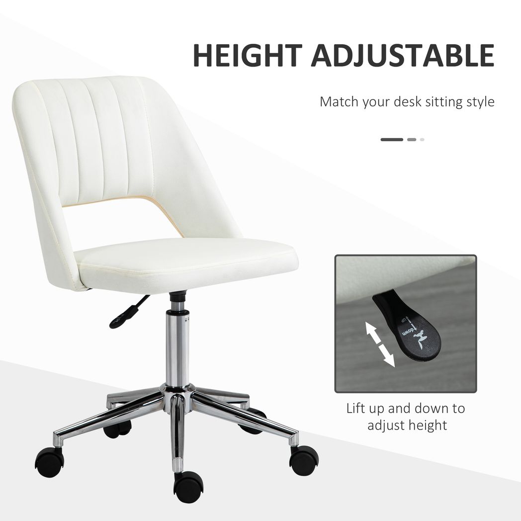 Vinsetto Mid-Back Swivel Home Office Chair Scallop Computer Chair