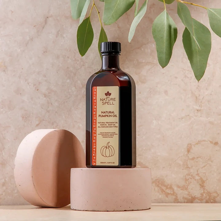 Nature Spell Natural Pumpkin Oil Nourishes & Strengthens Hair for All Hair Types 150 ml/5.07 oz