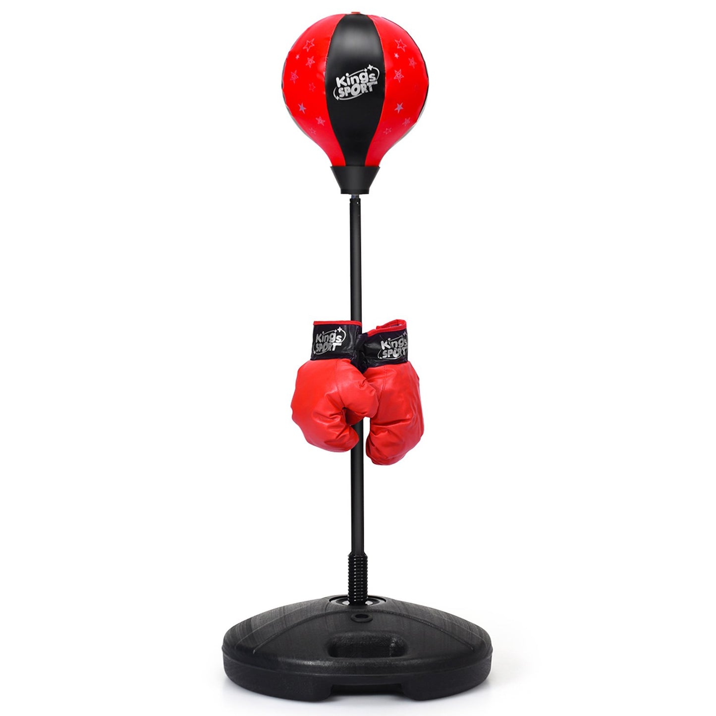 Kids Standing Punching Bag with Stand and Gloves-Pink and White