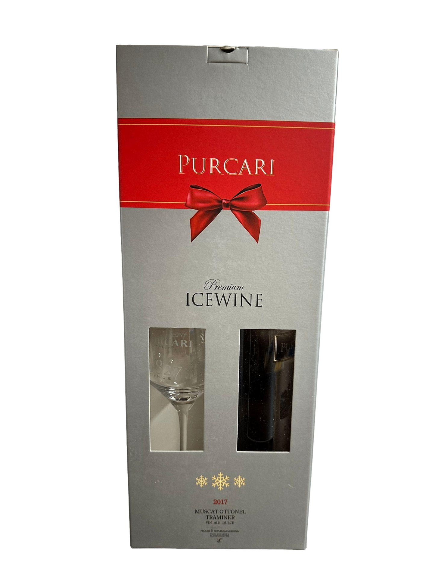 Purcari IceWine Dessert Moldovan White Wine with a branded glass 375ml