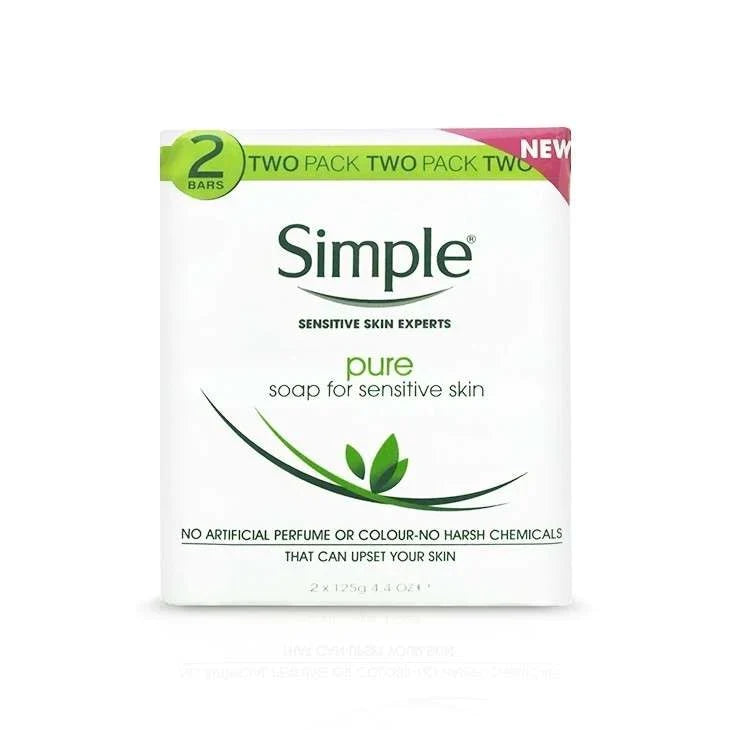 Simple Pure Cleansing Soap Bar Gentle for Sensitive Skin 2x100g