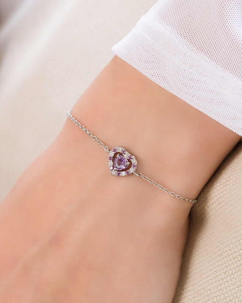 Purple Heart Lavender Amethyst Set in Sterling Silver