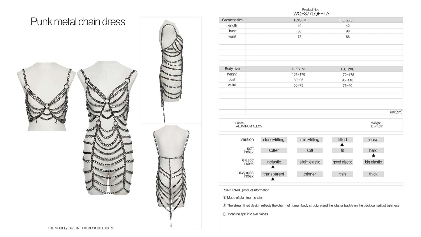 Punk Rave Anslie Metal Chain Dress