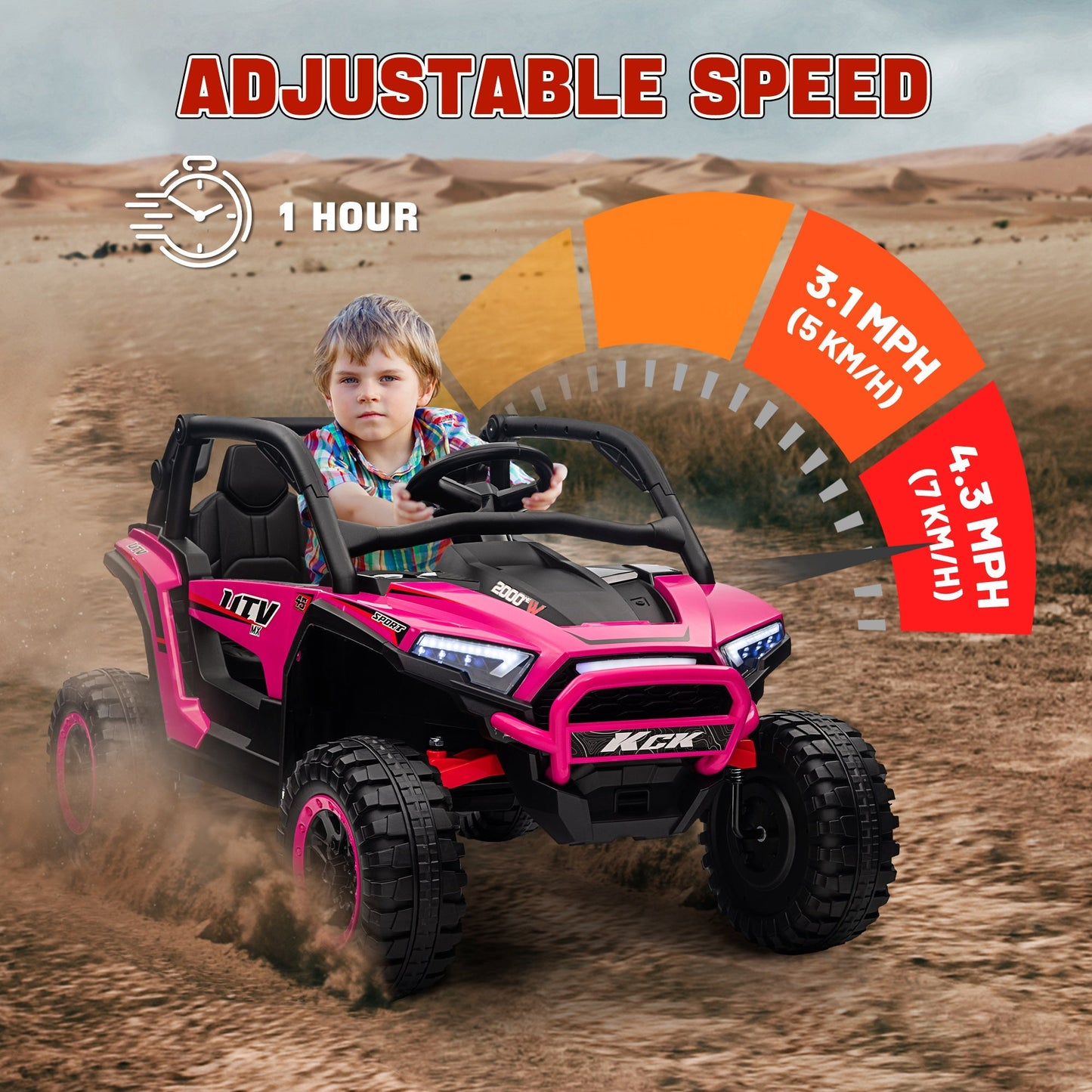 AIYAPLAY 2 Seater 24V 7AH Ride on Truck w/ Spring Suspension