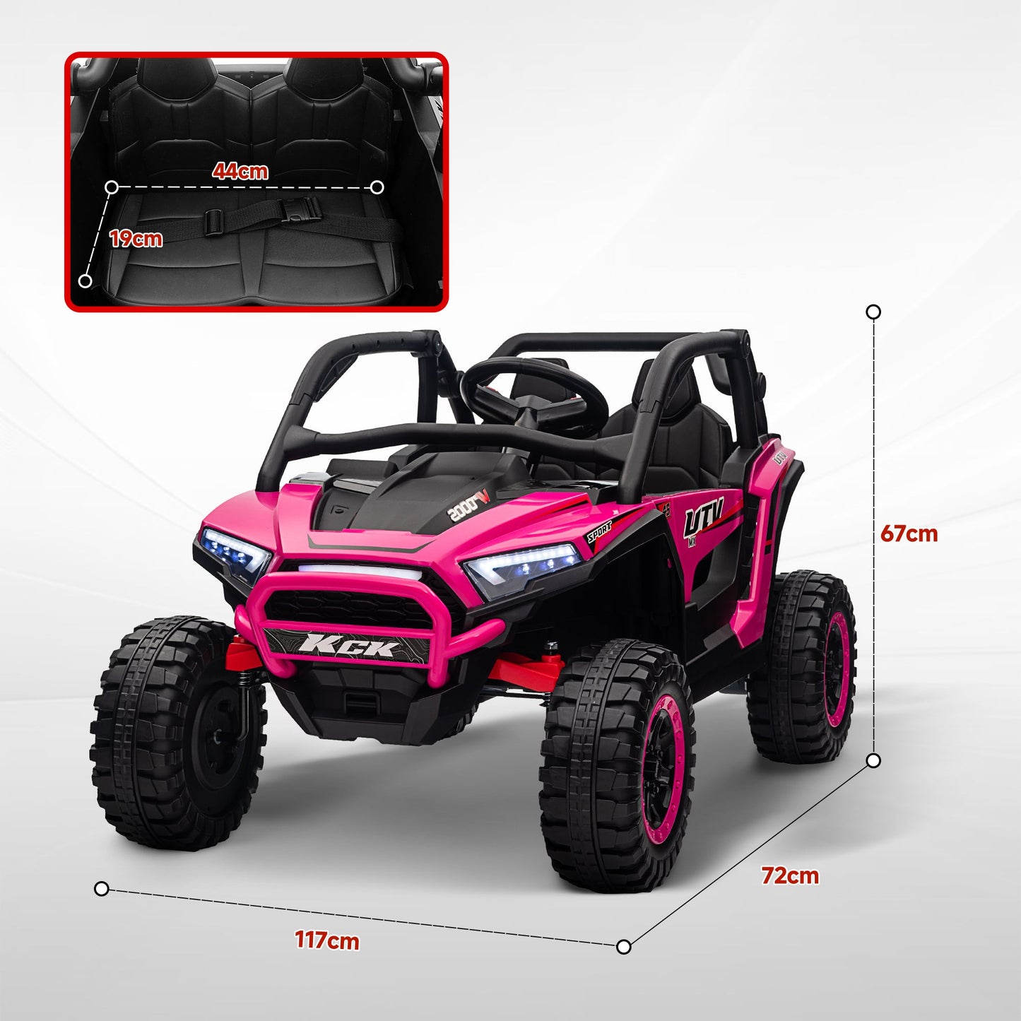 AIYAPLAY 2 Seater 24V 7AH Ride on Truck w/ Spring Suspension