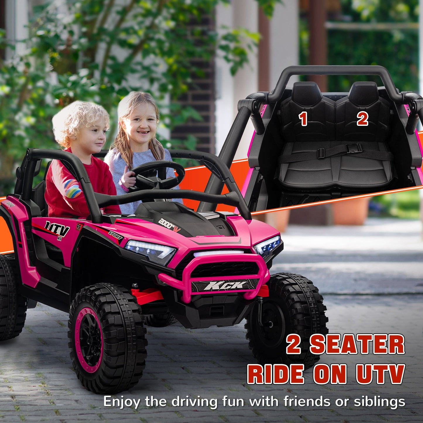 AIYAPLAY 2 Seater 24V 7AH Ride on Truck w/ Spring Suspension