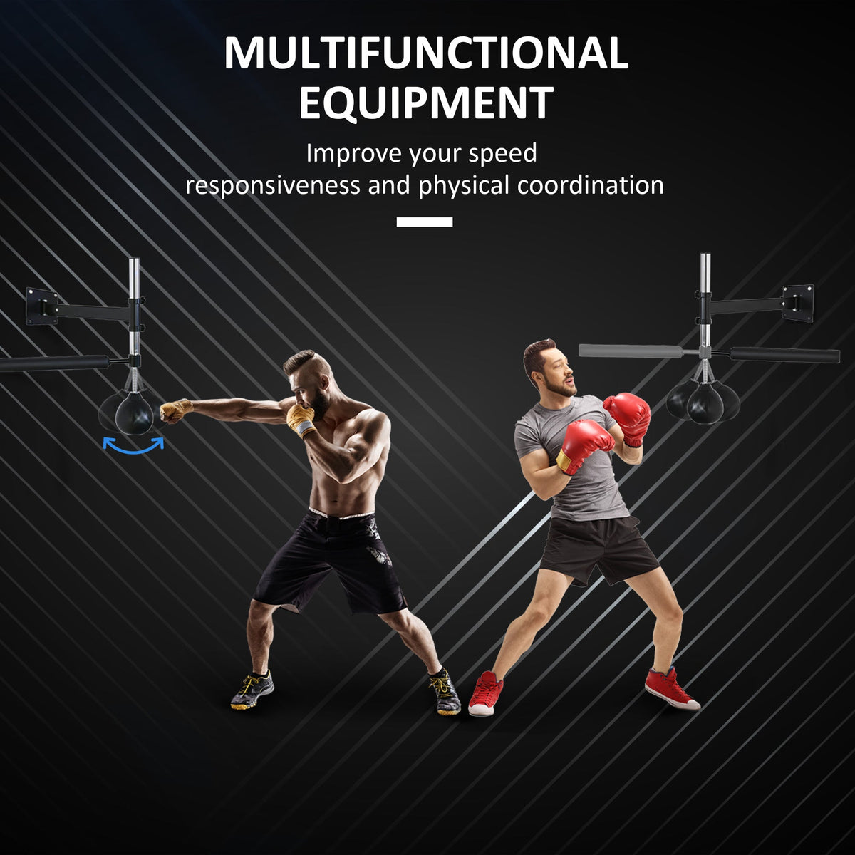 HOMCOM Adjustable Speed Bag Wall Mount, Boxing Equipment
