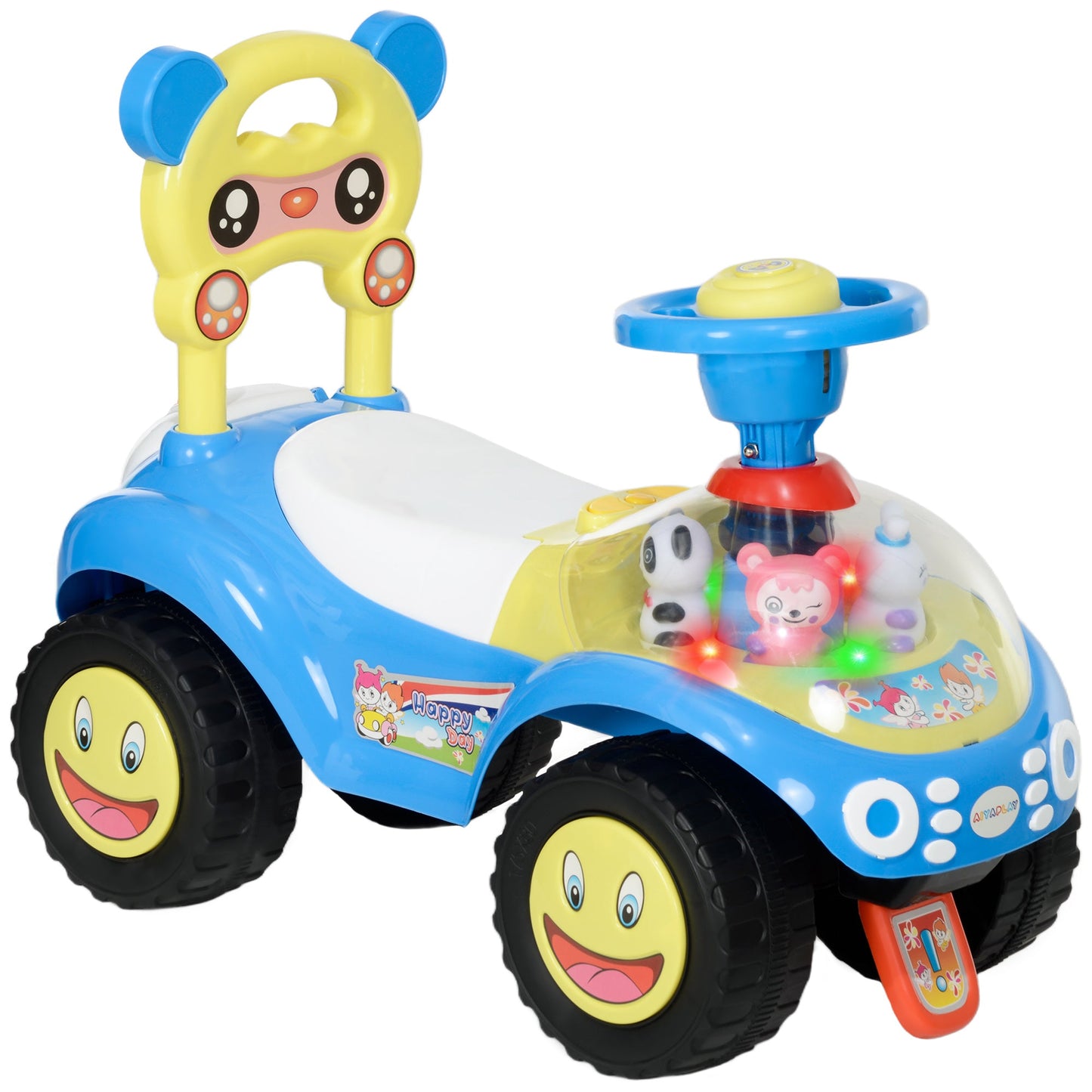 AIYAPLAY Ride on Toy, Foot to Floor Design with Music, Light, Horn