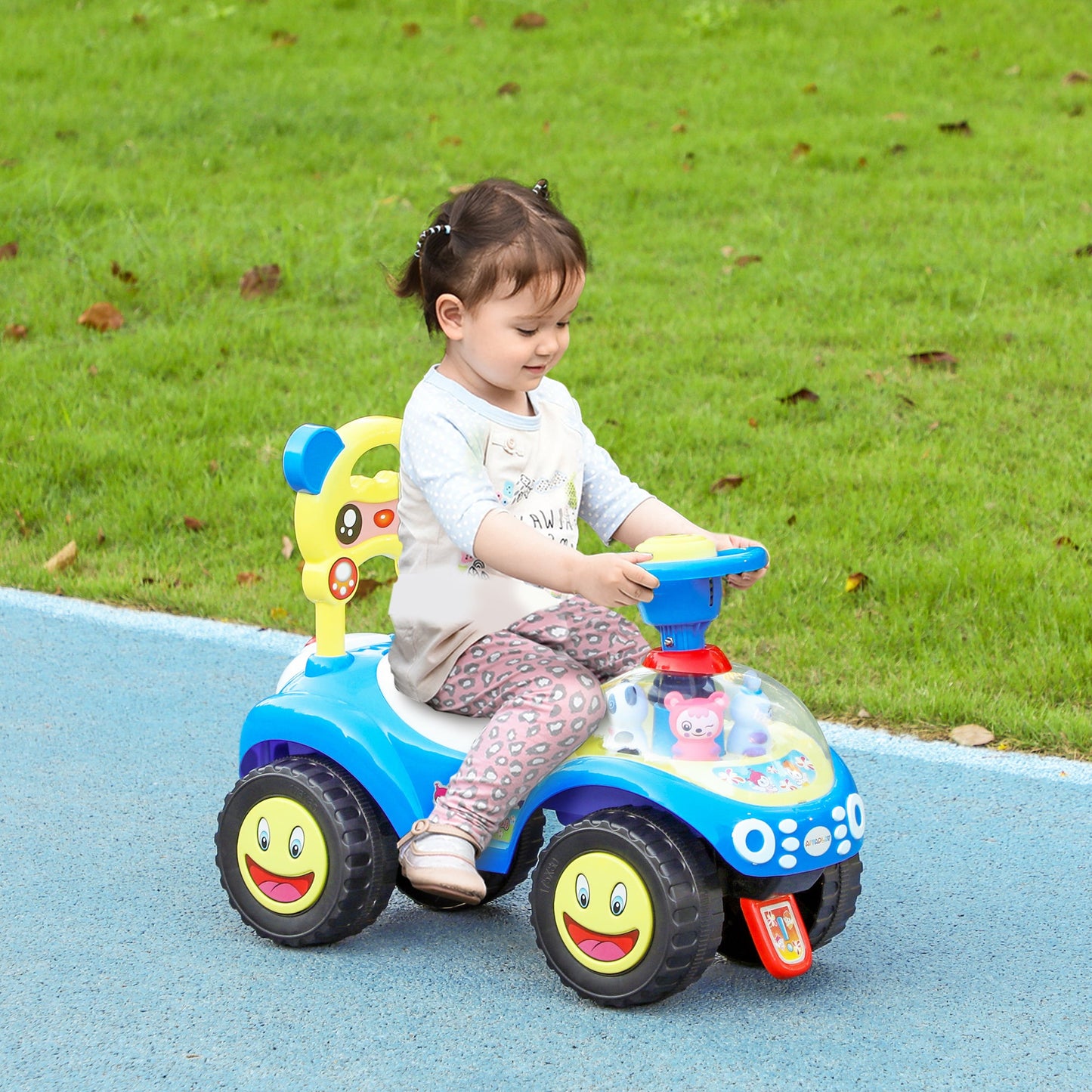 AIYAPLAY Ride on Toy, Foot to Floor Design with Music, Light, Horn