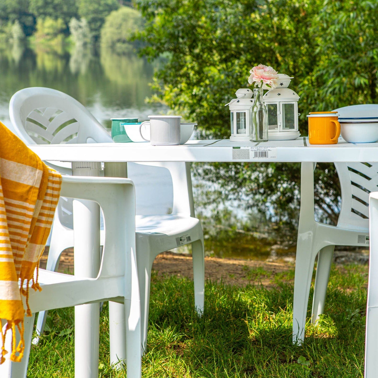 Four-Seater Oval Gala Garden Dining Table 140cm x 90cm