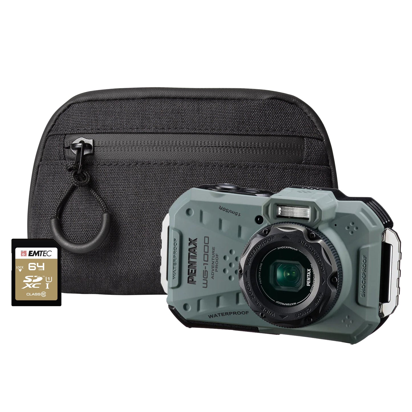 Pentax WG-1000 16MP 4x Zoom Tough Compact Camera - Olive