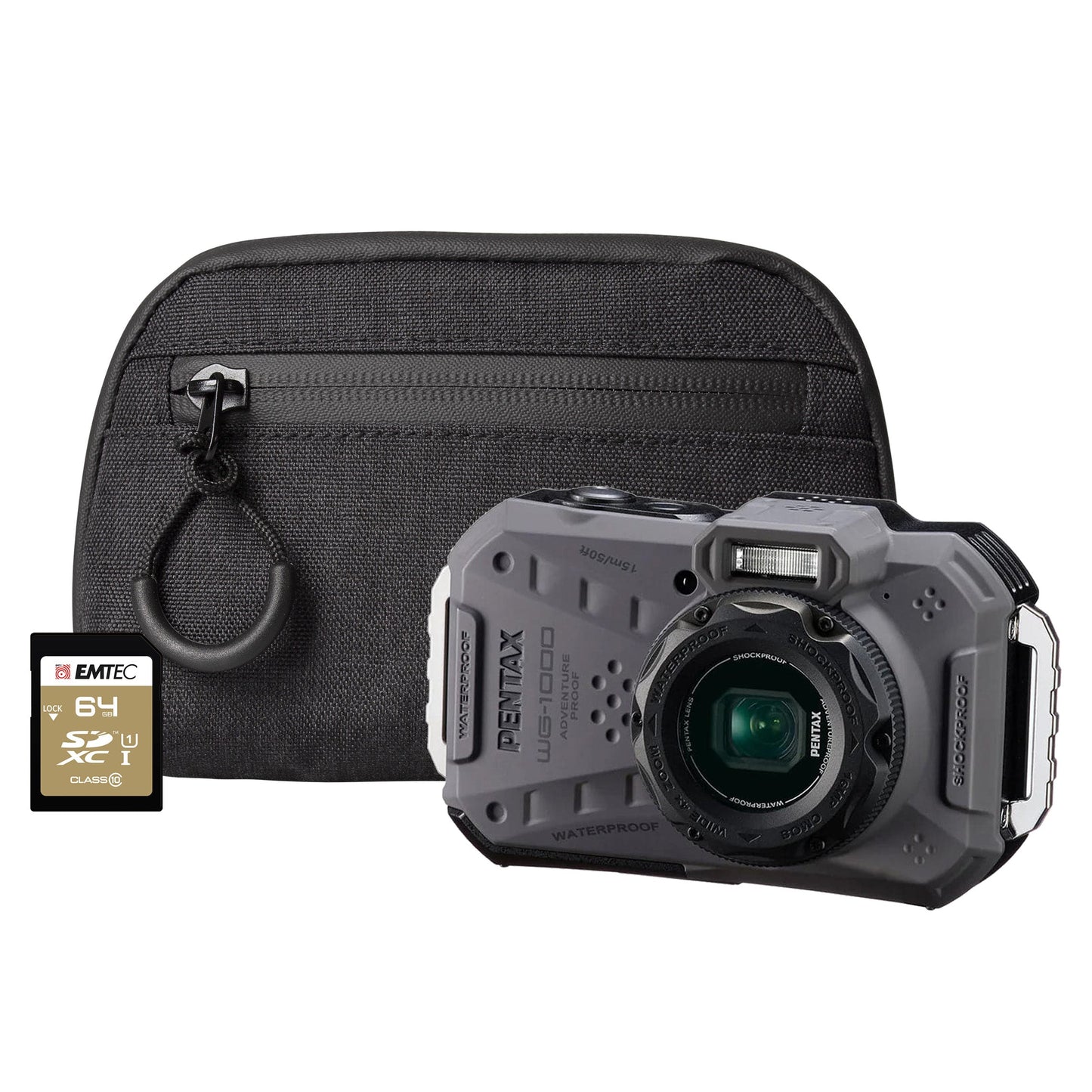 Pentax WG-1000 16MP 4x Zoom Tough Compact Camera - Grey