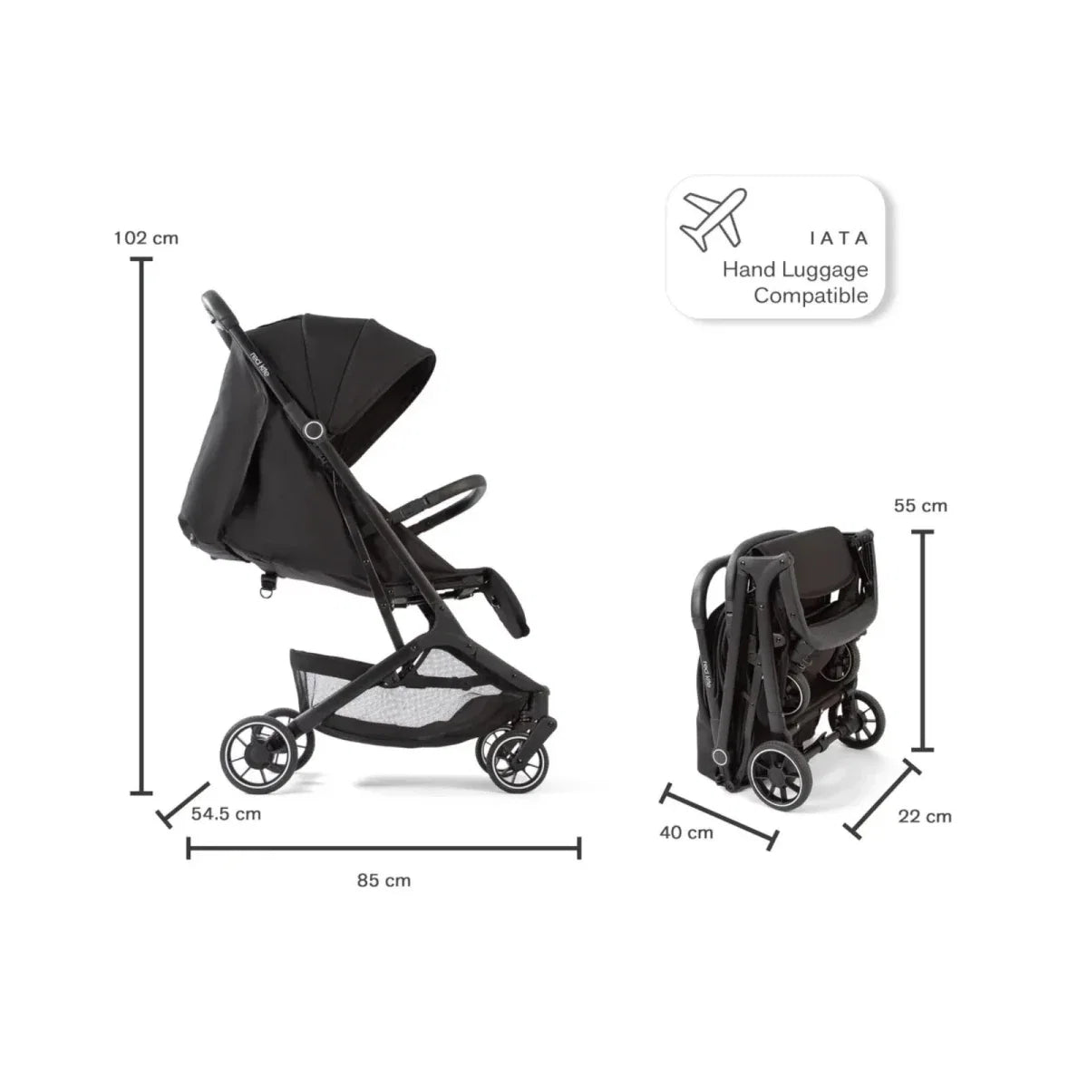 Red Kite Push Me Explor Stroller - Black