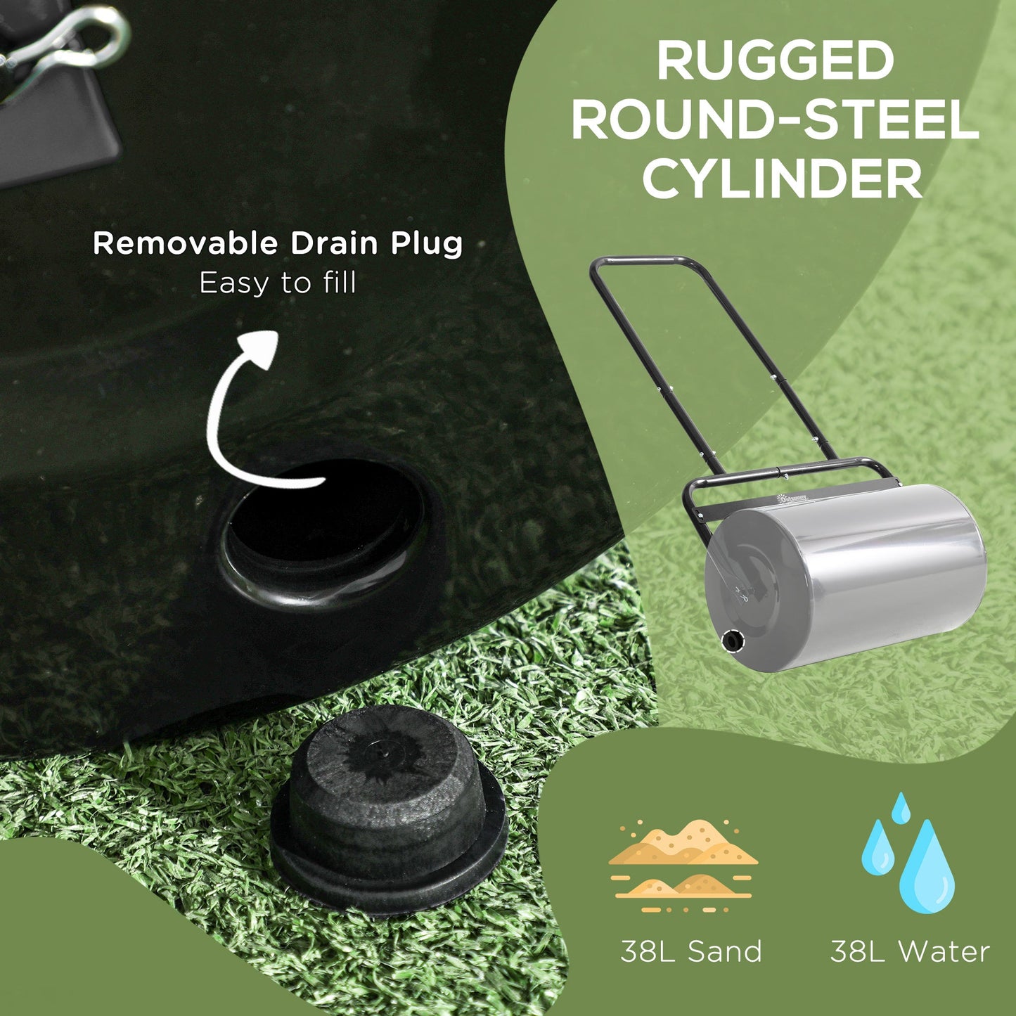 Outsunny Combination Push w/ 38L Sand or Water Garden