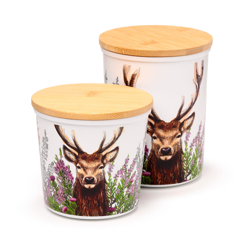 Recycled RPET Set of 2 Storage Jars S/M - Wild Stag