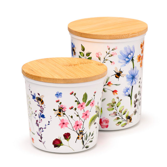 Recycled RPET Set of 2 Storage Jars S/M - Nectar Meadows