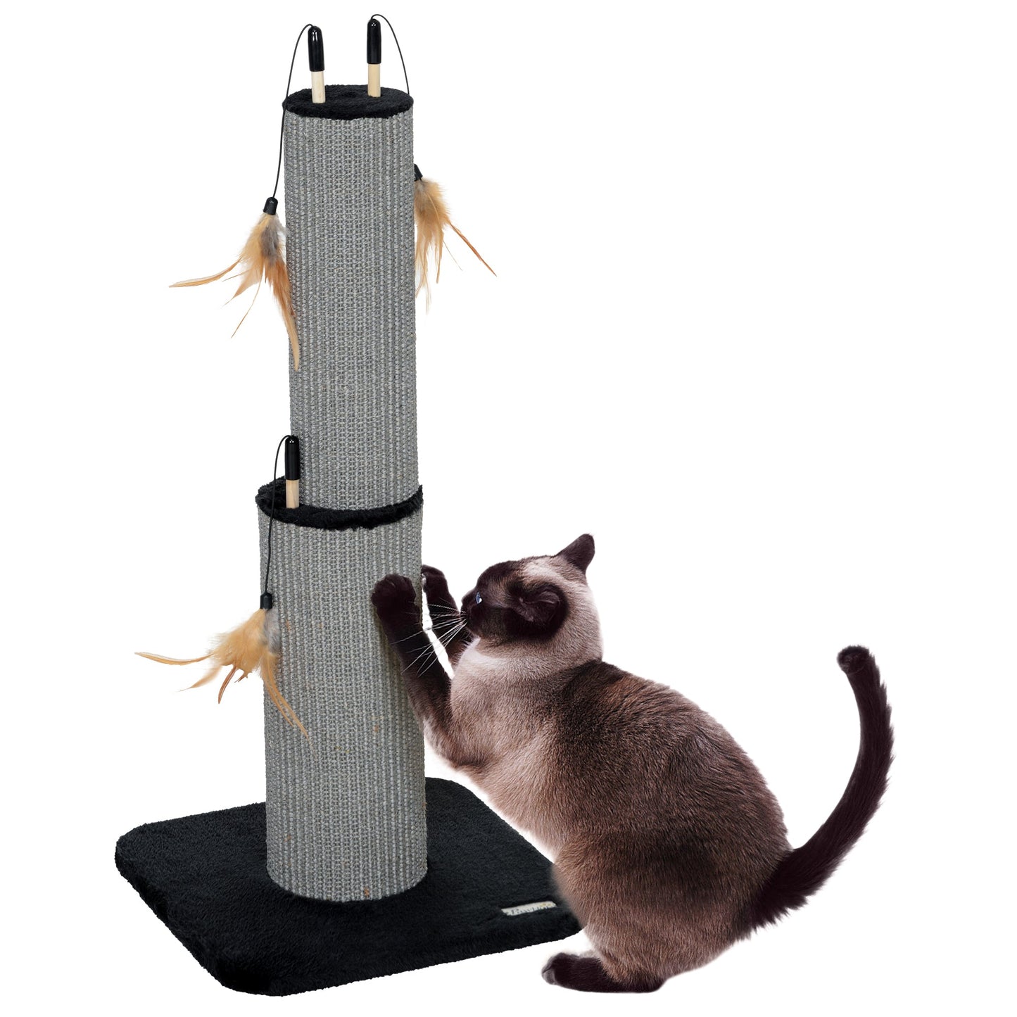 PawHut 78cm Tall Cat Scratching Post with 3 Toy Feathers