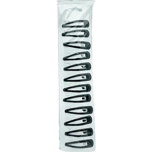 12 Snap Pins Black for Secure Hair Styling & Hold for All Hair Types & Professional Use (Pack of 12)